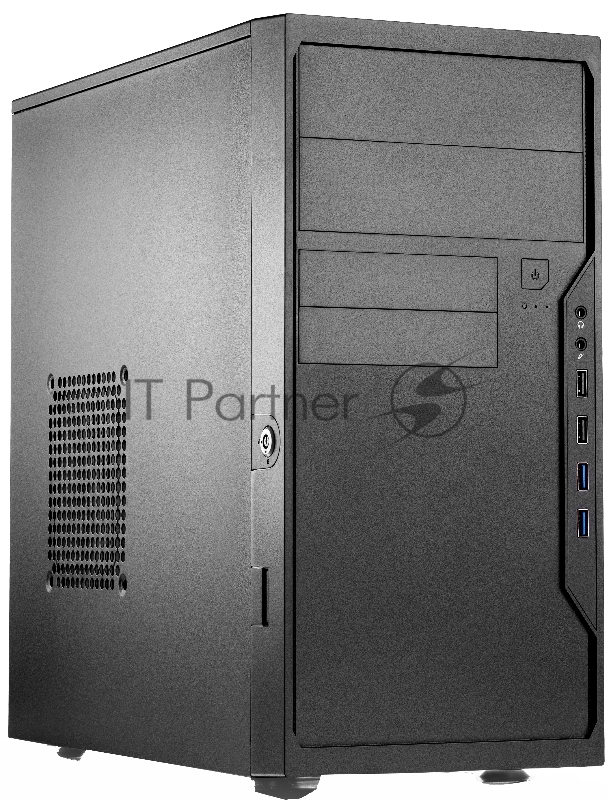 Корпус с блоком питания 450Вт Case Foxline FL-733R-FZ450R-U32-NRP mATX case, black, w/PSU 450W 12cm, w/2xUSB2.0, w/2xUSB3.0, w/P-lock, w/E-lock, w/rear LED lighting button, w/pwr cord, w/o FAN