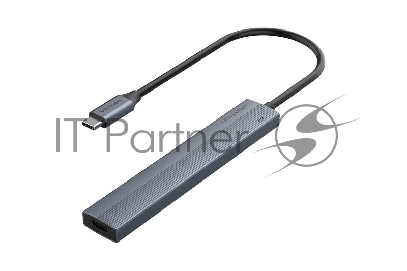 Концентратор Vention OTG USB 3.2 Gen 2 Type-C на 4 USB порта + USB-C PD Серый - 0.15м.