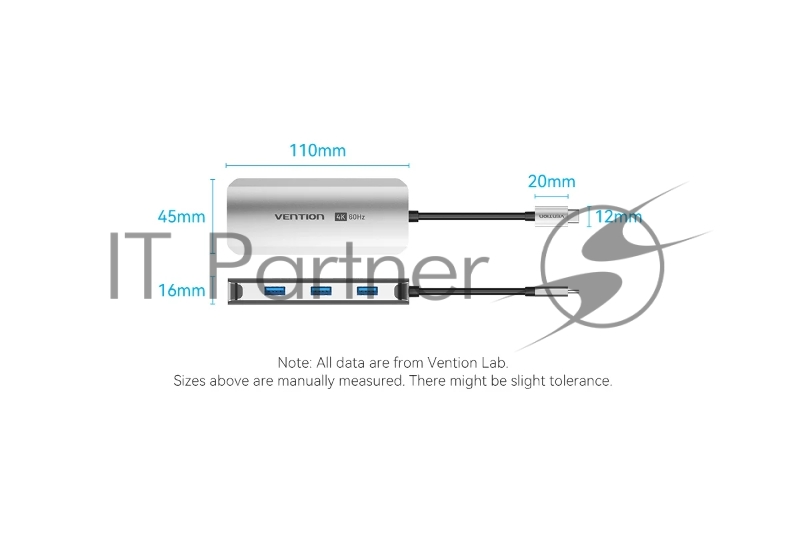 Мультифункциональный хаб Vention USB Type C 6 в 1