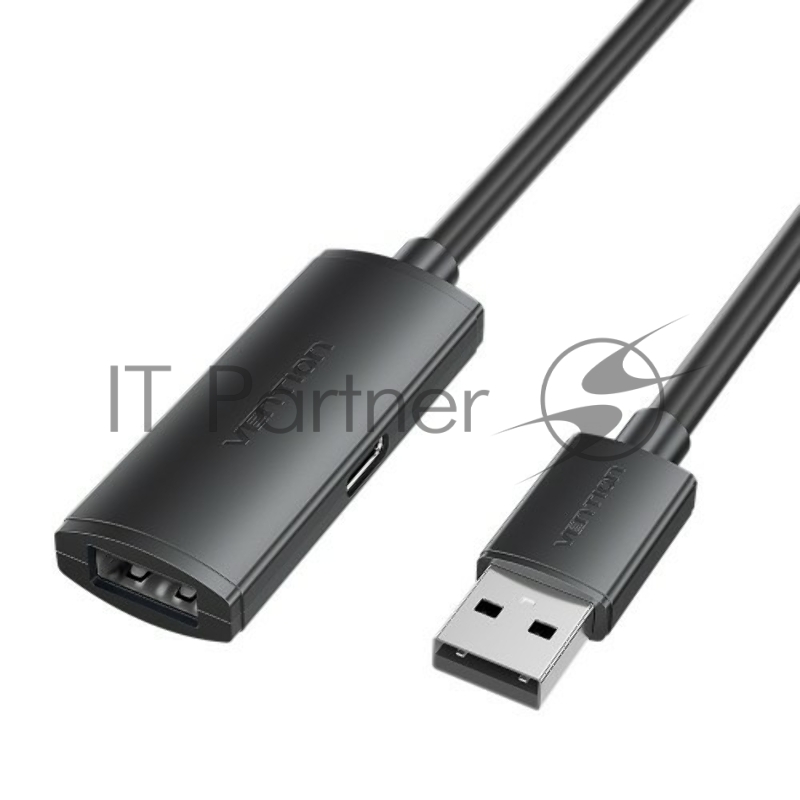 Активный кабель-удлинитель Vention USB 2.0 AM/AF с усилителем - 5м Черный