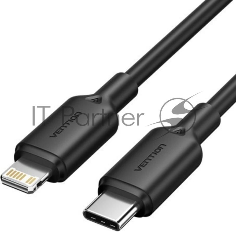 Кабель Vention USB 2.0 CM/Lightning 8M для iPad/iPhone 3A - 1м. Черный