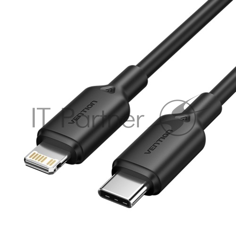 Кабель Vention USB 2.0 CM/Lightning 8M для iPad/iPhone 3A - 1м. Черный