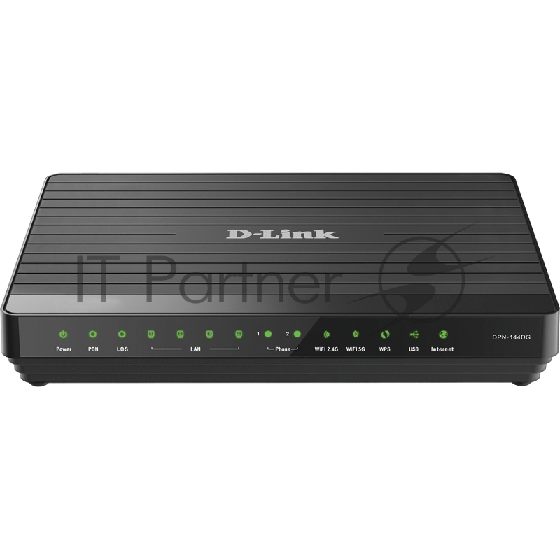 Маршрутизатор DPN-144DG GPON ONT Wi-Fi AC1200 Router, GPON WAN, 4x1000Base-T LAN, 2x3.5dBi internal antennas, 2FXS+USB ports, Ethernet WAN support