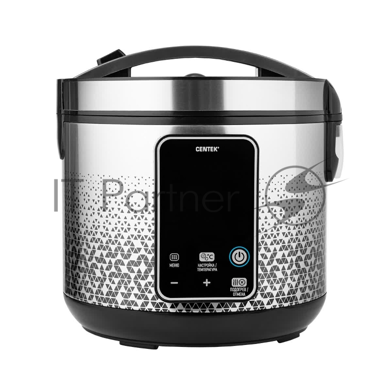 Мультиварка Centek CT-1499 (чёрный/сталь) 900Вт, 5.0л, 25 программ, мультиповар, антиприг. покрытие