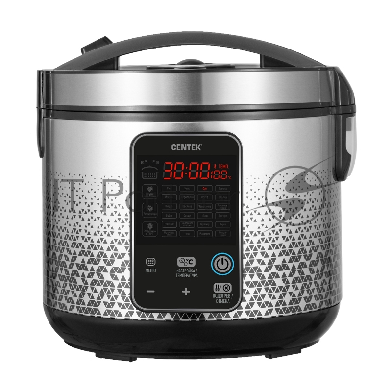 Мультиварка Centek CT-1499 (чёрный/сталь) 900Вт, 5.0л, 25 программ, мультиповар, антиприг. покрытие