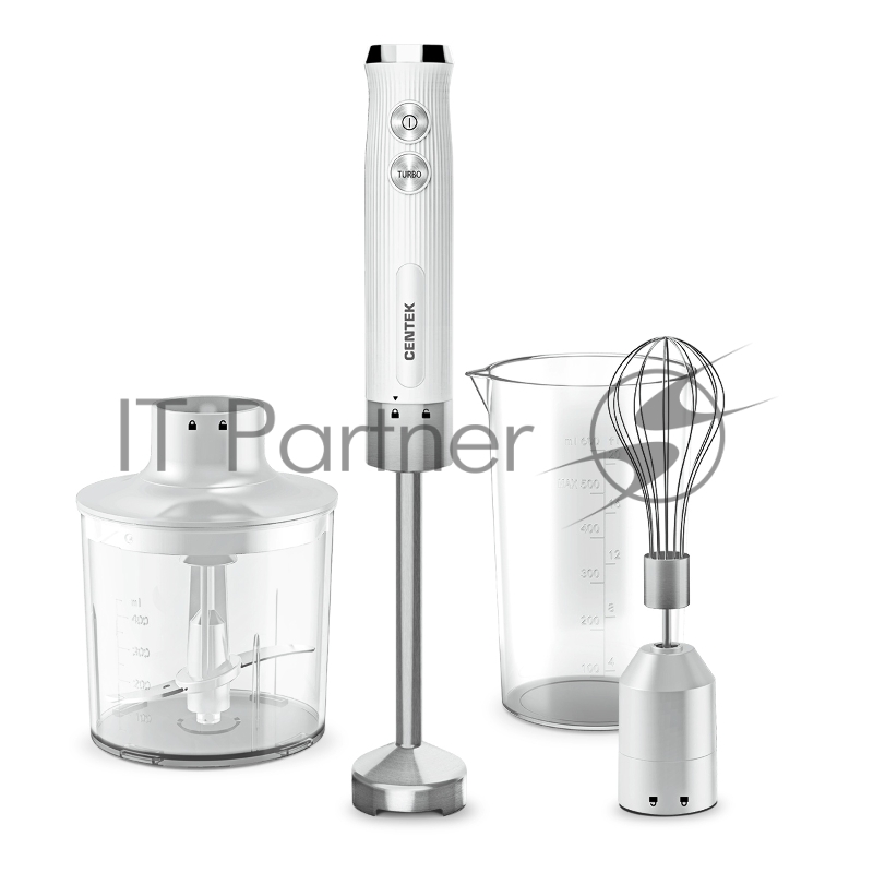Блендер Centek CT-1349 (белый) 1000Вт, 3в1, блендер/венчик/чоппер 400мл +мерн стакан 600мл