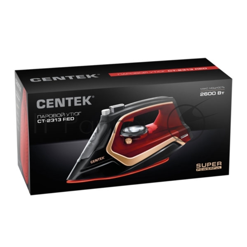 Утюг Centek CT-2313 RED (красный) 2600Вт керамич. подошва, 350мл, паровой удар, самоочистка, капля-стоп