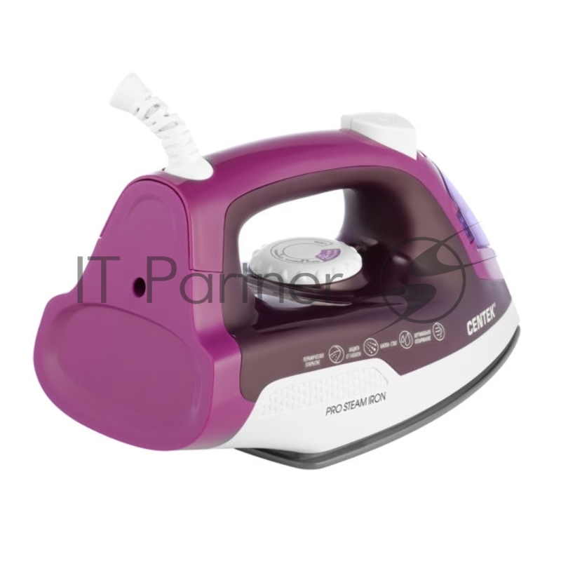 Утюг Centek CT-2348 VIOLET (фиолет) 1800Вт, КЕРАМИЧЕСКАЯ подошва, паровой удар, самоочистка, 200мл