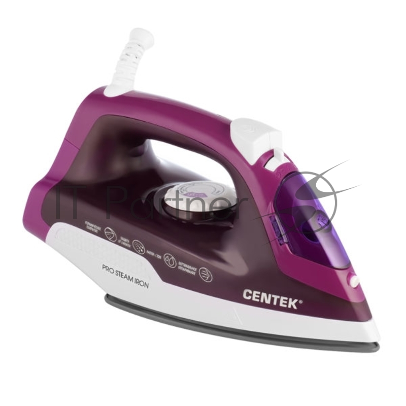 Утюг Centek CT-2348 VIOLET (фиолет) 1800Вт, КЕРАМИЧЕСКАЯ подошва, паровой удар, самоочистка, 200мл