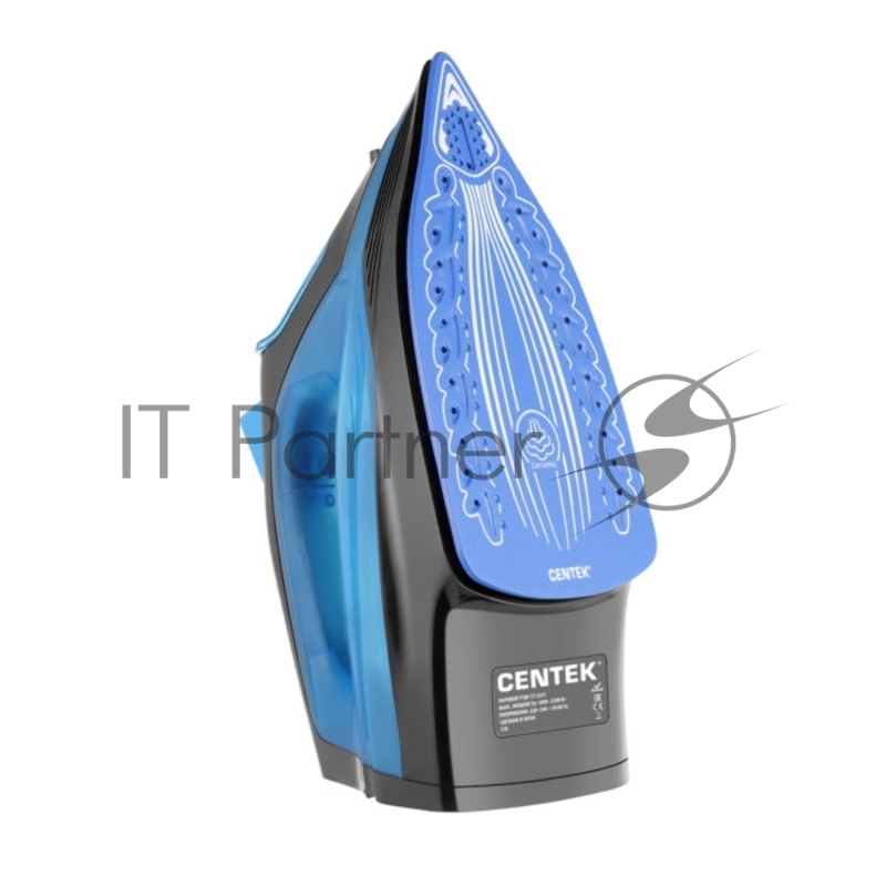 Утюг Centek CT-2351 BLUE (синий) 2200Вт, КЕРАМИЧЕСКАЯ подошва, 300 мл, паровой удар, самоочистка