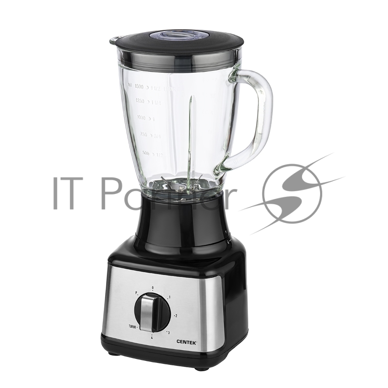 Блендер настольный Centek CT-1303 <1200 Вт> стеклянный стакан 1.5л, 4 скорости + Pulse, 4 лезвия