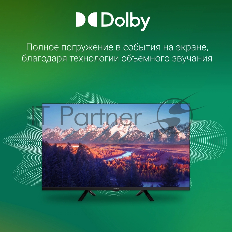 Телевизор LED Digma 32 DM-LED32SBB34 Салют ТВ Frameless Metal черный HD 60Hz DVB-T DVB-T2 DVB-C DVB-S DVB-S2 USB WiFi Smart TV