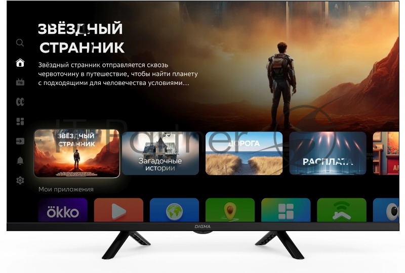 Телевизор LED Digma 32 DM-LED32SBB36 Салют ТВ Frameless Metal черный FULL HD 60Hz DVB-T DVB-T2 DVB-C DVB-S DVB-S2 USB WiFi Smart TV