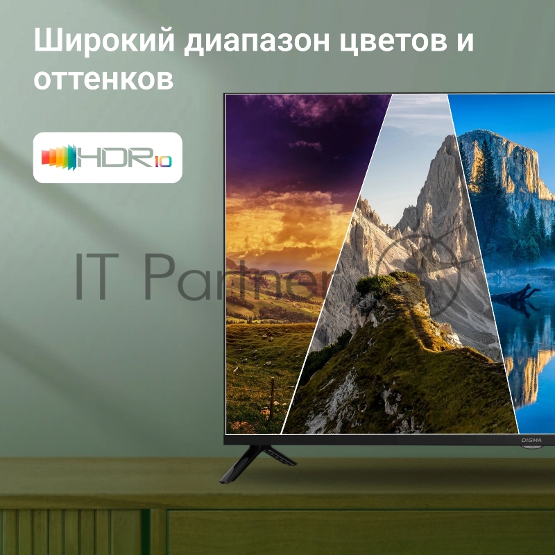 Телевизор LED Digma 40 DM-LED40SBB36 Салют ТВ Frameless Metal черный FULL HD 60Hz DVB-T DVB-T2 DVB-C DVB-S DVB-S2 USB WiFi Smart TV
