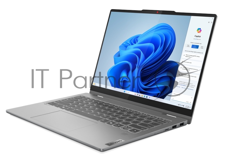 Ноутбук Lenovo IdeaPad 5 2-in-1 14AHP9 14(1920x1200 IPS)/Touch/AMD Ryzen 5 8645HS(4.3Ghz)/16384Mb/512SSDG Radeon 760M/Cam/BT/WiFi/57WHr/war 1y/1.6kg/luna grey/noOS + 65W, Pen, RU kbd