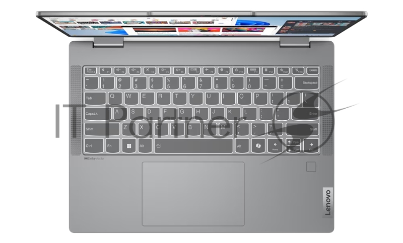 Ноутбук Lenovo IdeaPad 5 2-in-1 14AHP9 14(1920x1200 OLED)/Touch/AMD Ryzen 7 8845HS(3.8Ghz)/16384Mb/512SSDG Radeon 780M/Cam/BT/WiFi/57WHr/war 1y/1.5kg/luna grey/noOS + 65W, Pen, RU kbd