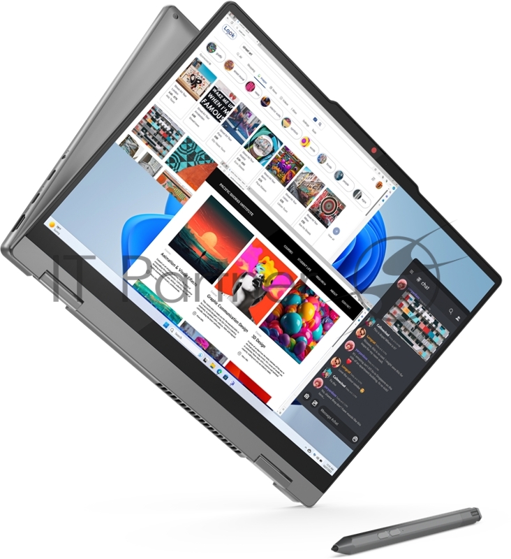 Ноутбук Lenovo IdeaPad 5 2-in-1 14IRU9 14(1920x1200 IPS)/Touch/Intel Core 5 120U(1.4Ghz)/16384Mb/512SSDGb/ Graphics/Cam/BT/WiFi/57WHr/war 1y/1.6kg/luna grey/noOS + 65W, Pen, RU kbd