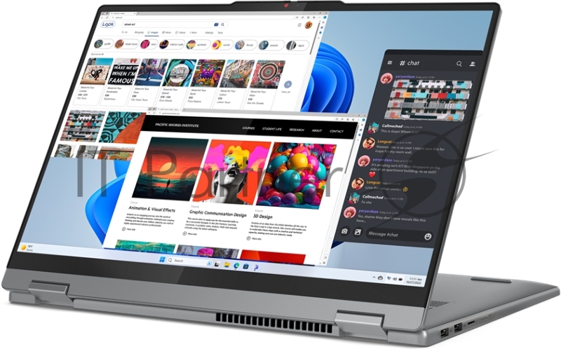 Ноутбук Lenovo IdeaPad 5 2-in-1 16AHP9 16(2048x1280 OLED)/Touch/AMD Ryzen 7 8845HS(3.8Ghz)/16384Mb/512SSDG Radeon 780M/Cam/BT/WiFi/57WHr/war 1y/1.9kg/luna grey/noOS + 65W, Pen, RU kbd