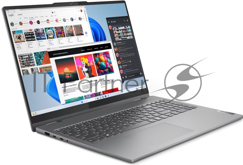 Ноутбук Lenovo IdeaPad 5 2-in-1 16AHP9 16(2048x1280 OLED)/Touch/AMD Ryzen 7 8845HS(3.8Ghz)/16384Mb/512SSDG Radeon 780M/Cam/BT/WiFi/57WHr/war 1y/1.9kg/luna grey/noOS + 65W, Pen, RU kbd
