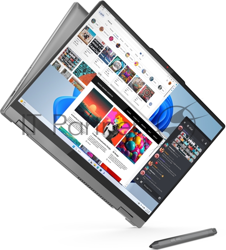 Ноутбук Lenovo IdeaPad 5 2-in-1 16IRU9 16(2048x1280 OLED)/Touch/Intel Core i7 150U(1.8Ghz)/16384Mb/512SSDGb/ Graphics/Cam/BT/WiFi/57WHr/war 1y/1.9kg/luna grey/noOS + 65W, Pen, RU kbd