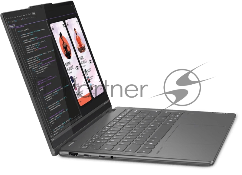 Ноутбук Lenovo Yoga 7 2-in-1 14AHP9 14(1920x1200 IPS)/Touch/AMD Ryzen 5 8640HS(3.5Ghz)/16384Mb/1024SSD Radeon 760M/Cam/BT/WiFi/71WHr/war 1y/1.61kg/storm grey/Win11Home + 65W, Pen, RU kbd