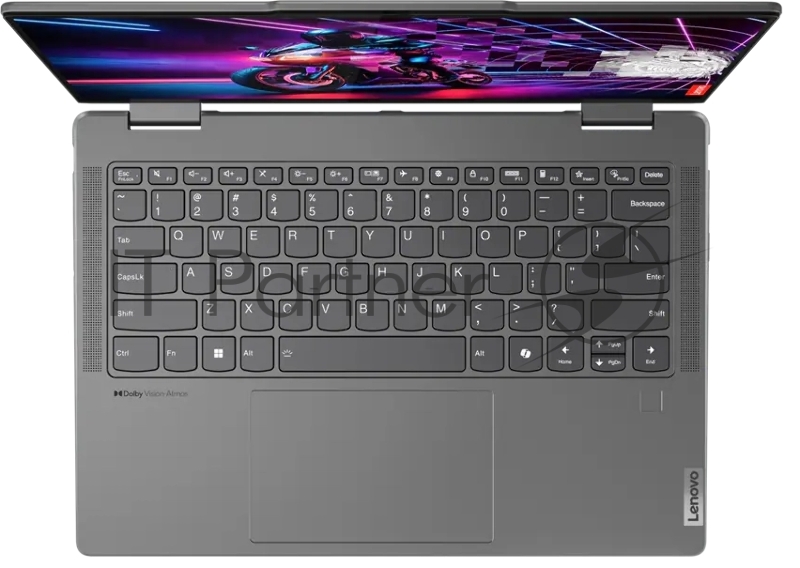 Ноутбук Lenovo Yoga 7 2-in-1 14AHP9 14(1920x1200 IPS)/Touch/AMD Ryzen 5 8640HS(3.5Ghz)/16384Mb/1024SSD Radeon 760M/Cam/BT/WiFi/71WHr/war 1y/1.61kg/storm grey/Win11Home + 65W, Pen, RU kbd