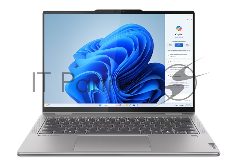 Ноутбук Lenovo Yoga 7 2-in-1 14AHP9 14(1920x1200 IPS)/Touch/AMD Ryzen 5 8640HS(3.5Ghz)/16384Mb/512SSDG Radeon 760M/Cam/BT/WiFi/71WHr/war 1y/1.61kg/storm grey/noOS + 65W, Pen, RU kbd