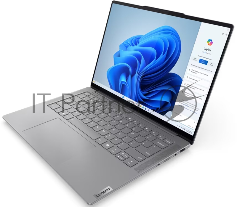 Ноутбук Lenovo Yoga Pro 7 14AHP9 14.5(3072x1920 IPS)/AMD Ryzen 7 8845HS(3.8Ghz)/16384Mb/512SSDG Radeon 780M/Cam/BT/WiFi/73WHr/war 1y/1.49kg/luna grey/noOS + 100W, RU kbd