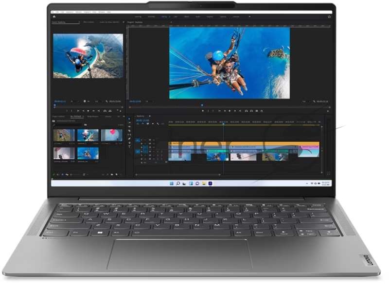 Ноутбук Lenovo Yoga Slim 6 14IRH8 14(2240x1400 IPS)/Intel Core i7 13700H(2.4Ghz)/16384Mb/1024SSD Iris Xe Graphics/Cam/BT/WiFi/65WHr/war 1y/1.35kg/storm grey/Win11Home + 65W, RU kbd