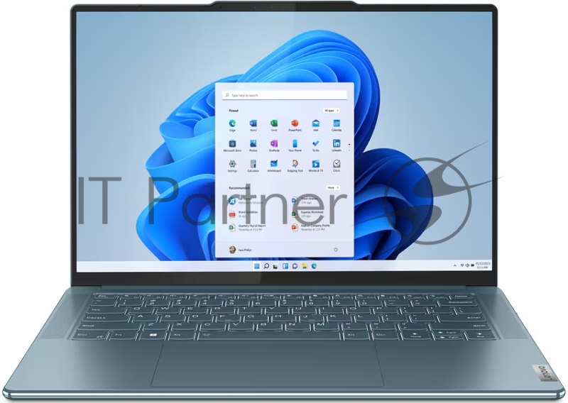 Ноутбук Lenovo Yoga Slim 7 14APU8 14.5(2944x1840 OLED)/AMD Ryzen 7 7840S(3.8Ghz)/16384Mb/512SSDGb Radeon 780M/Cam/BT/WiFi/70WHr/war 1y/1.28kg/tidal teal/Win11Home + 65W, RU kbd