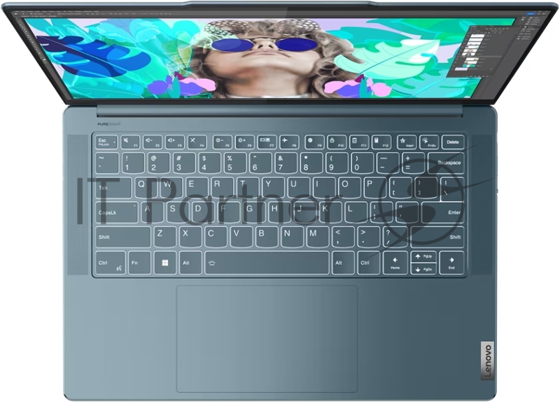 Ноутбук Lenovo Yoga Slim 7 14APU8 14.5(2944x1840 OLED)/AMD Ryzen 7 7840S(3.8Ghz)/16384Mb/512SSDGb Radeon 780M/Cam/BT/WiFi/70WHr/war 1y/1.28kg/tidal teal/Win11Home + 65W, RU kbd