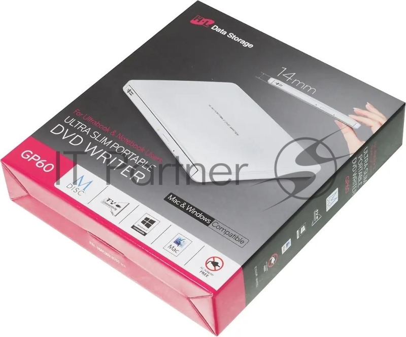 Оптический привод LG DVD-RW ext. White Slim Ret. USB2.0