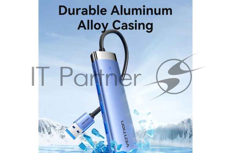 Сетевой адаптер Vention USB 3.0 M/Gigabit Ethernet RJ45+OTG хаб 3xUSB Синий - 0.15м.