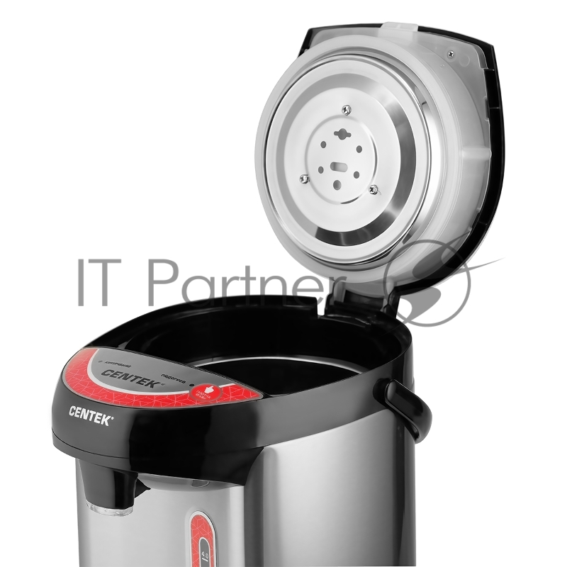 Термопот Centek CT-0081 (черный), 4л, 850Вт, 3 способа подачи воды, корпус из нержавеющей стали