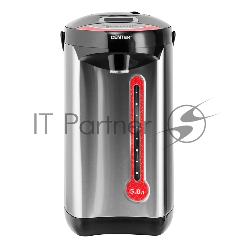 Термопот Centek CT-0082 (черный) 5л, 850Вт, 3 способа подачи воды, корпус из нержавеющей стали
