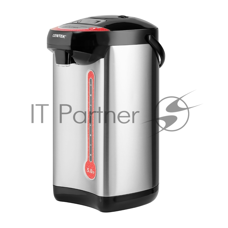 Термопот Centek CT-0082 (черный) 5л, 850Вт, 3 способа подачи воды, корпус из нержавеющей стали