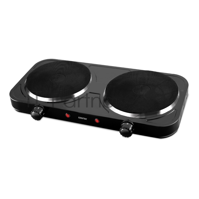 Плитка электрическая Centek CT-1507 (черный) 2конф ЧУГУН 155мм, 2000Вт, индикатор работы