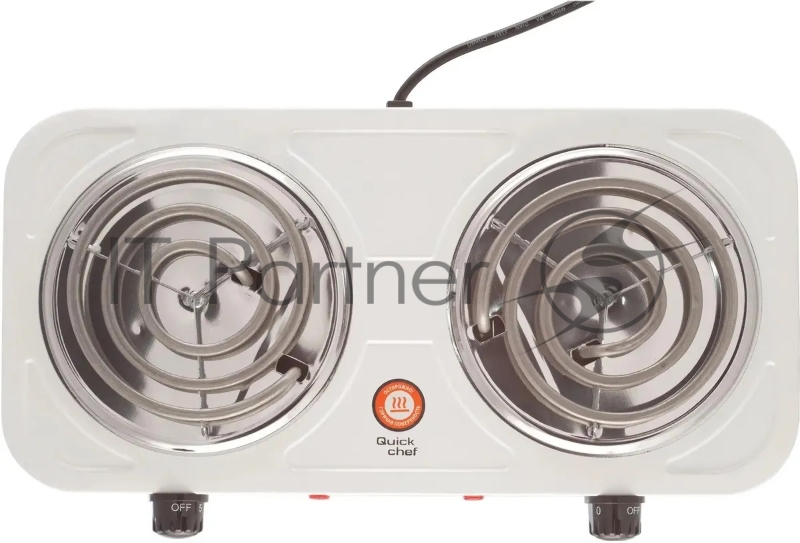 Плитка электрическая Centek CT-1509 (белый) 2конфорки ТЭН 140мм, 2000Вт, индикатор работы