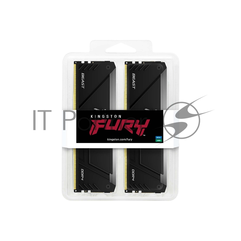 Оперативная память Kingston 32GB DDR4 3200MHz DIMM FURY Beast Black RGB XMP KF432C16BB12AK2/32 kit 2x16Gb, CL16, 288-pin 1.35V Non-ECC