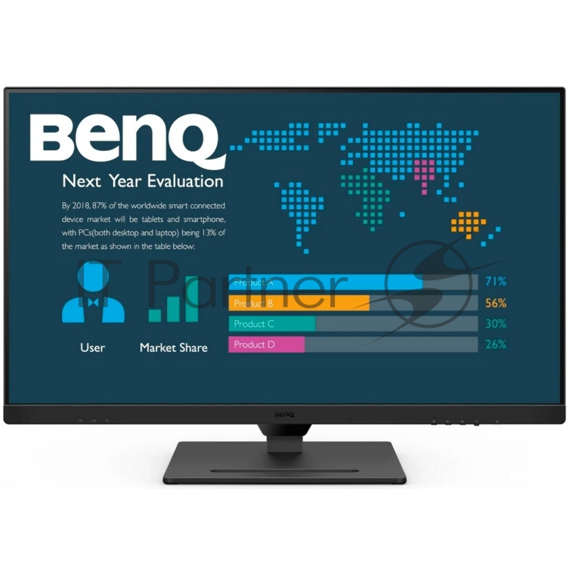 Монитор 31.5 BenQ BL3290QT Black (2560x1440, IPS, 60Hz, 20M:1, 350cd, 5ms, HDMI, DP 3*USB 3.2 USB C*65W, Speakers, Height adj 110, Pivot, 99% sRGB, Flicker-freeLow Blue Light, 3Y)