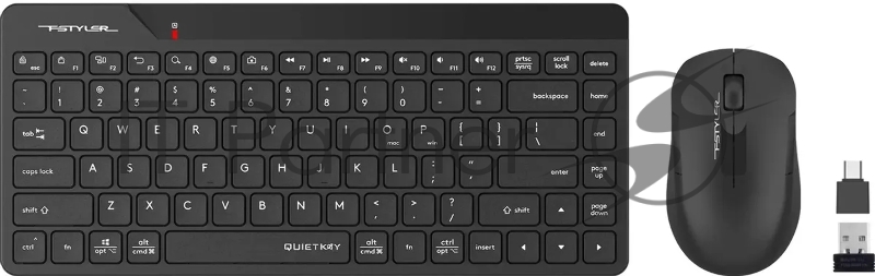 Клавиатура + мышь A4Tech Fstyler FG2200 Air2 клав:черный мышь:черный USB беспроводная slim