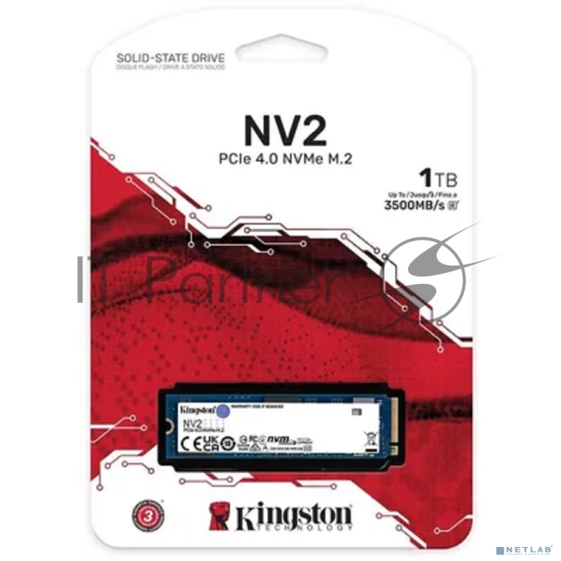 Накопитель SSD Kingston 1Tb SNV2S/1000G M.2 NV2 NVMe™ PCIe Gen 4.0 x 4, 3500/2100