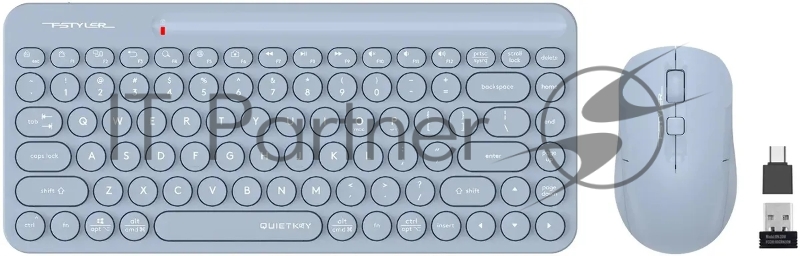 Клавиатура + мышь A4Tech Fstyler FG3200 Air2 клав:синий мышь:синий USB беспроводная slim Multimedia