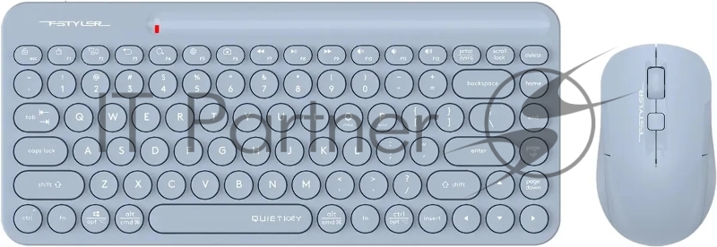 Клавиатура + мышь A4Tech Fstyler FG3200 Air2 клав:синий мышь:синий USB беспроводная slim Multimedia