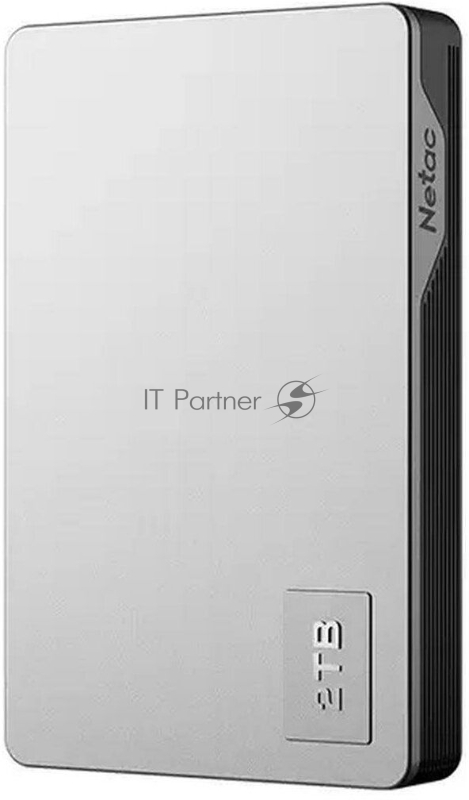 Внешний жесткий диск 2.5 Netac (NT05K338N-002T-30SL) 2Tb K338, micro USB 3.0, серебристый + серый, корпус пластик + алюминий