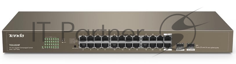 Коммутатор 24PORT 1000M 2SFP TEG1024F TENDA
