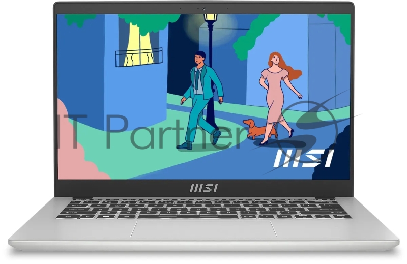 Ноутбук MSI Modern 14 Core i5-1335U 14 FHD (1920*1080), 60Hz IPS Onboard DDR4 16GB Iris Xe Graphics 512GB SSD 3 cell (39.3Whr)1.6kg backlight (White) DOS,1y Urban Silver,KB Eng/Rus