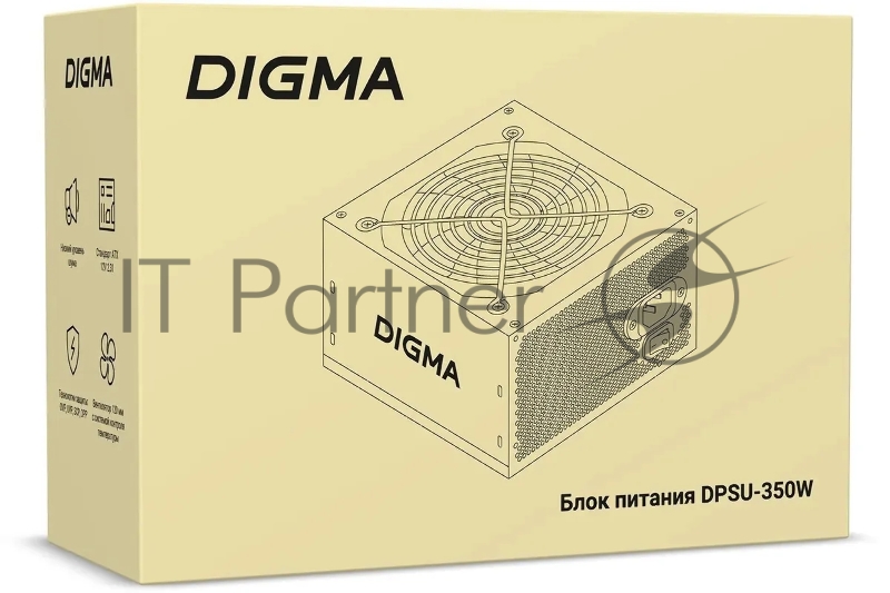 Блок питания Digma ATX 350W DPSU-350W (20+4pin) 120mm fan 2xSATA RTL