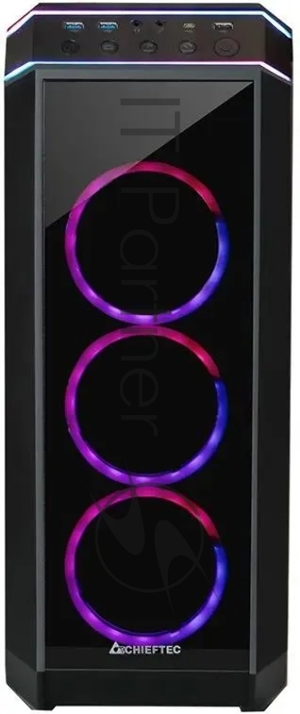 Корпус Chieftec Stallion II черный без БП ATX 4x120mm 1xUSB2.0 2xUSB3.1 audio bott PSU