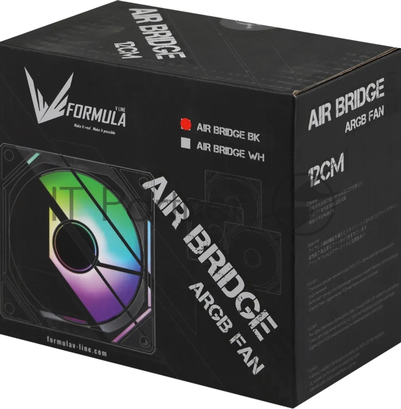 Вентилятор Formula Air Bridge BK ARGB 120x120x25mm черный 4-pin + 3-pin 27.5dB Ret